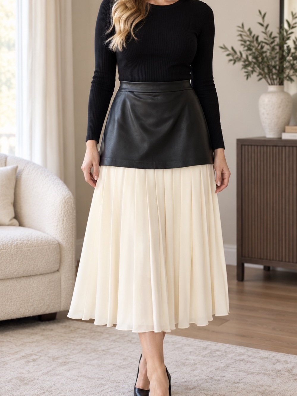 Beautiful Gilner Farrar layered midi skirt in size M.